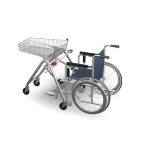 chariot emboité au fauteuil roulant